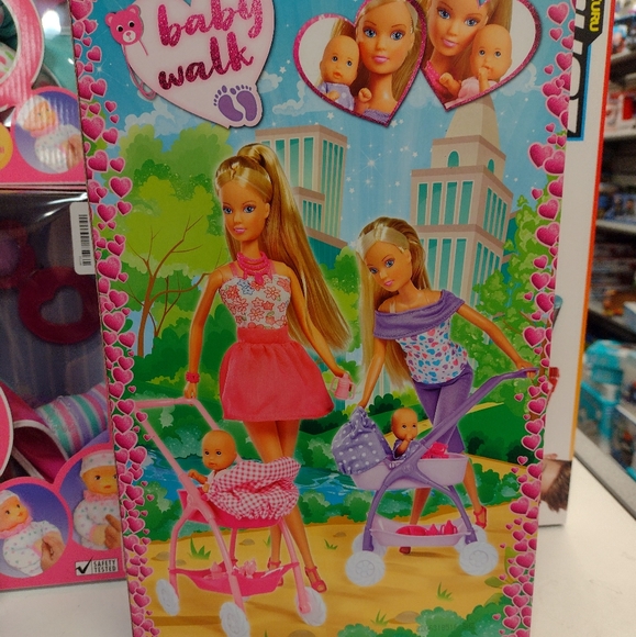Rare! Two Simba Toys Barbie/Steffi Love Baby Walk Sets! Pink & Purple! - Picture 2 of 2